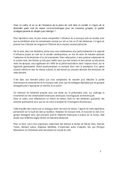 Sociologie du rock et stratégie de développement des groupes émergents