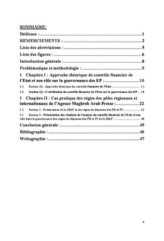 Contrôle de l'Etat et la gouvernance