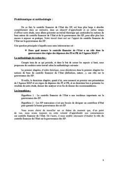 Contrôle de l'Etat et la gouvernance