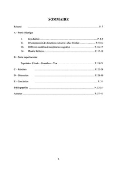 Remediation cognitive chez des enfants dysexecutifs d'Age scolaire