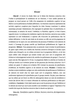 Remediation cognitive chez des enfants dysexecutifs d'Age scolaire