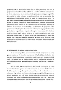 Remediation cognitive chez des enfants dysexecutifs d'Age scolaire