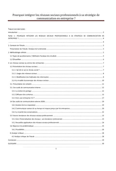 Les réseaux sociaux professionnels et la stratégie d'entreprise