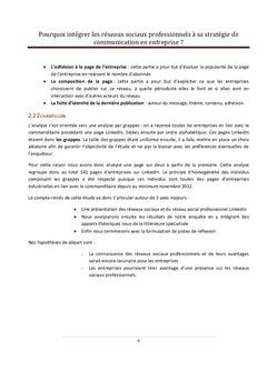 Les réseaux sociaux professionnels et la stratégie d'entreprise