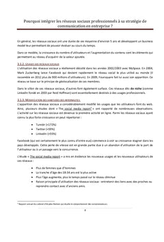 Les réseaux sociaux professionnels et la stratégie d'entreprise