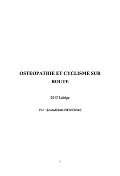 Osteopathie et Cyclisme sur route
