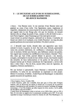 Le Surrealisme a travers Joyce Mansour Tome 2