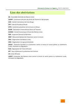 Prévenir la Torture en Algérie