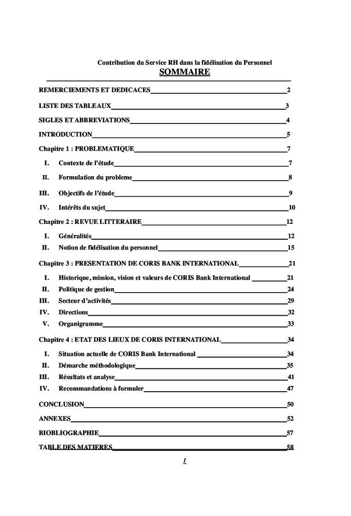 La Contribution du Service RH dans la Fidelisation du Personnel