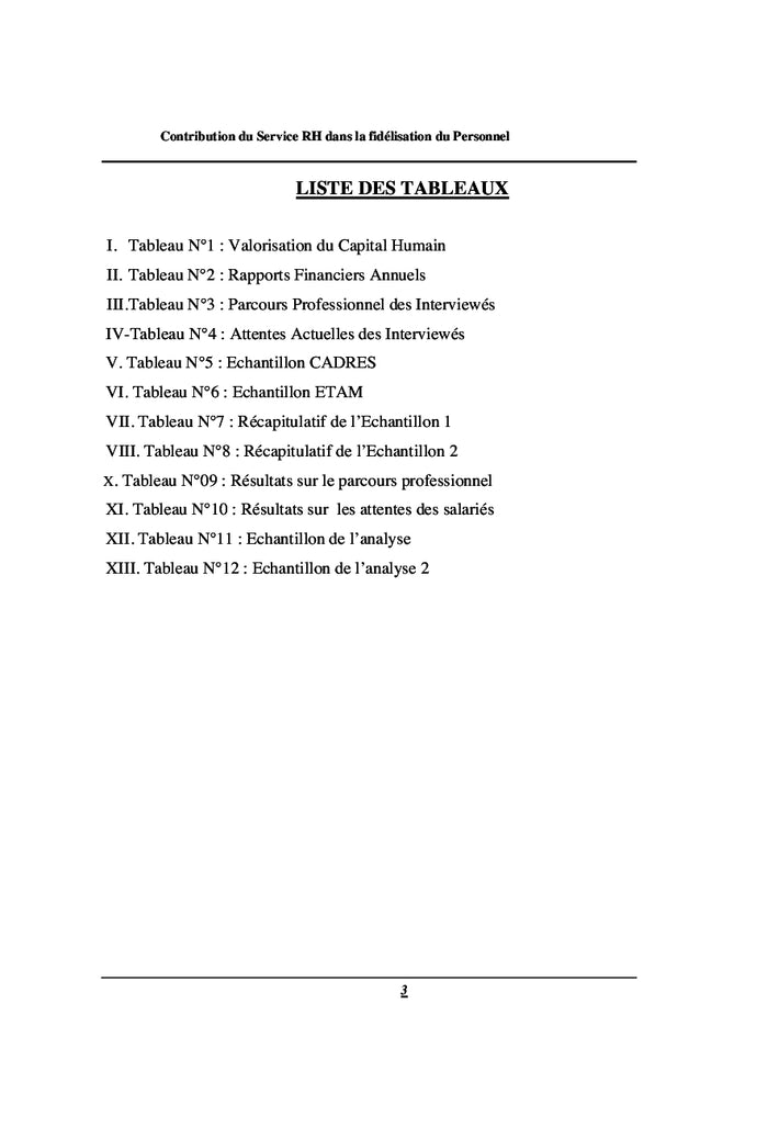 La Contribution du Service RH dans la Fidelisation du Personnel