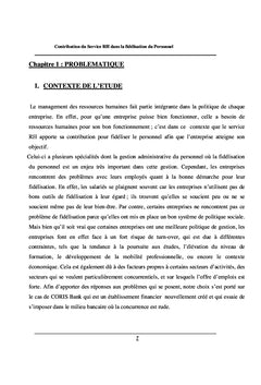 La Contribution du Service RH dans la Fidelisation du Personnel