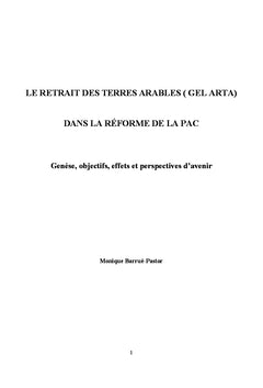 Le Retrait des Terres Arables ( Gel ARTA) dans la réforme de la PAC