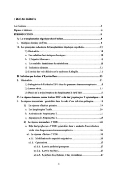 Suivi immuno-virologique en transplantation hépatique chez l'enfant