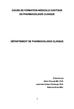 Cours de Formation Medicale Continue En Pharmacologie Clinique (5)