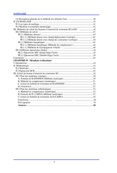 Calcul de facteur d'intensite de contraintes