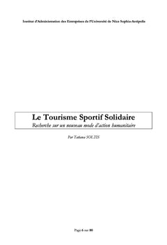La commercialisation du tourisme solidaire