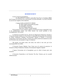 Etude preliminaire d'un project de banque d'animaux au Cambodge