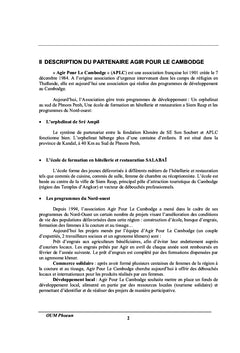 Etude preliminaire d'un project de banque d'animaux au Cambodge