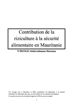 Contribution de la riziculture à la sécurité alimentaire en Mauritanie