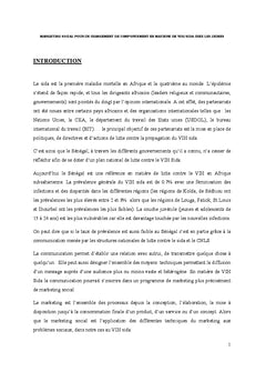 Marketing Social & VIH/SIDA chez les Jeunes au Senegal
