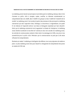 Marketing Social & VIH/SIDA chez les Jeunes au Senegal