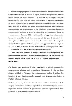 Diasporas camerounaises et sénégalaises face au développement local