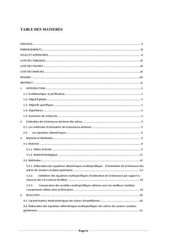 Estimation de biomasse aerienne: Savane soudano-guineenne (BENIN)