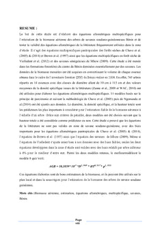 Estimation de biomasse aerienne: Savane soudano-guineenne (BENIN)