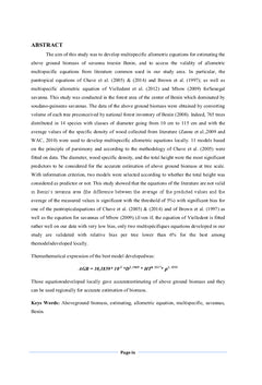Estimation de biomasse aerienne: Savane soudano-guineenne (BENIN)