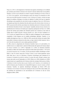 Estimation de biomasse aerienne: Savane soudano-guineenne (BENIN)