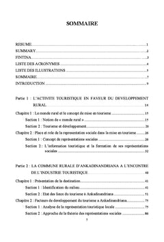 Enjeux du tourisme rural dans le developpement local