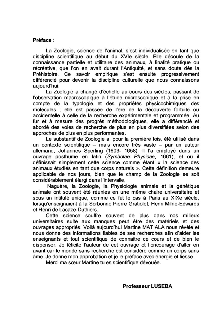 Traité de Zoologie et de la Génétique Animale