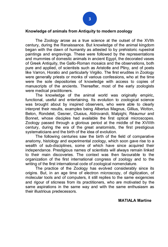 Traité de Zoologie et de la Génétique Animale