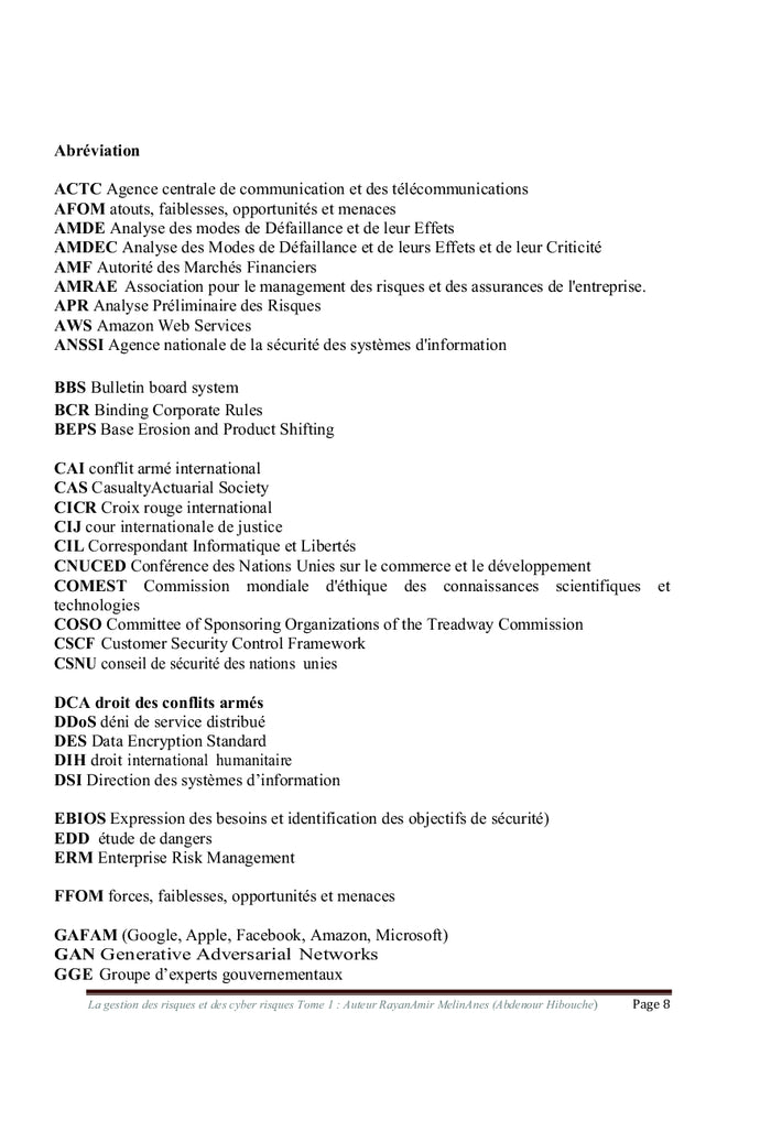 La Gestion des risques et des cyber risques