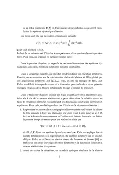 Etude des systèmes dynamiques aléatoires récurrents