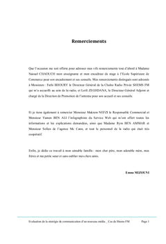Evaluation de la strategie de communication d'un nouveau media