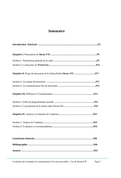 Evaluation de la strategie de communication d'un nouveau media