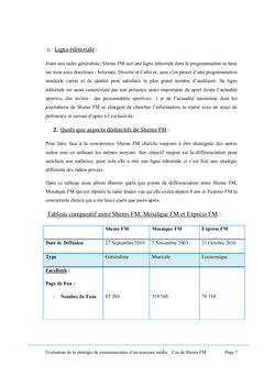 Evaluation de la strategie de communication d'un nouveau media