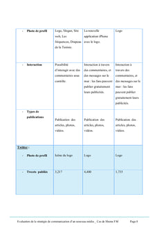 Evaluation de la strategie de communication d'un nouveau media