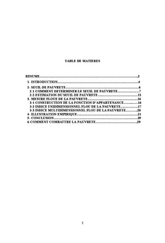 Seuil relatif, mesure floue de la pauvrete. Nouvelles propositions