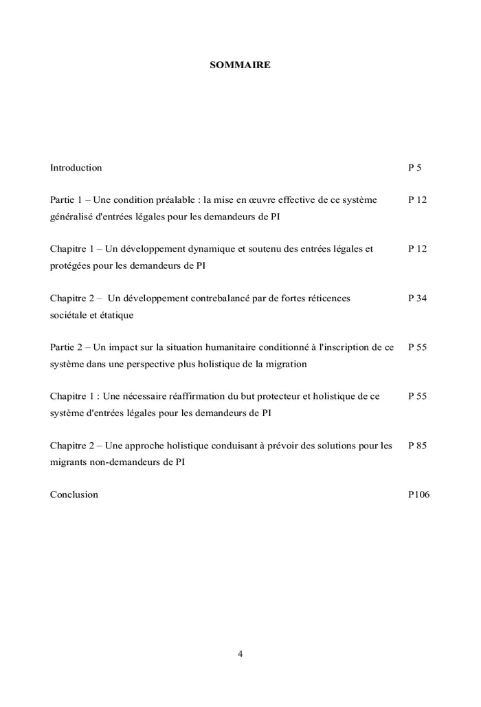 L'institution d'un systeme de voies legales et securisees de migration