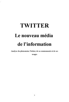 Twitter, le nouveau media de l'information