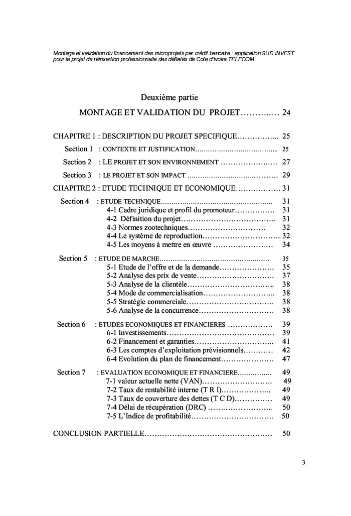 Financement des micros projets par credit bancaire