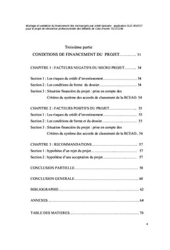 Financement des micros projets par credit bancaire