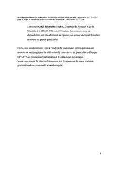 Financement des micros projets par credit bancaire