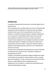 Financement des micros projets par credit bancaire