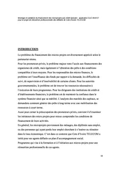 Financement des micros projets par credit bancaire