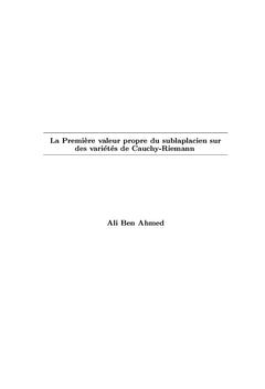 La premiere valeur propre du sublaplacien