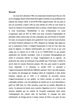 Crise d'eau potable et stratégies de ravitaillement au Cameroun