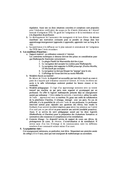 Mise en ligne d'un enseignement interactif de mathematiques au college